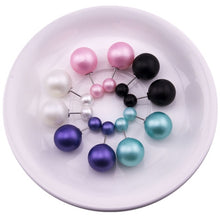 Load image into Gallery viewer, 5 Pairs/Lot Double Sided Earrings for Women Double Pearl Earring Studs Gift for Girl Boucle Doreille Two Balls Matt Earrings