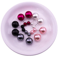 Load image into Gallery viewer, 5 Pairs/Lot Double Sided Earrings for Women Double Pearl Earring Studs Gift for Girl Boucle Doreille Two Balls Matt Earrings
