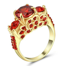 Load image into Gallery viewer, Engagement Rings Red Cubic Zirconia Gold Filled colour Rings Luxurious Jewelry Wedding Ring Women Ring For Party Buy A Gift