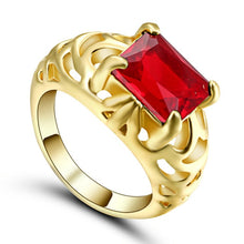 Load image into Gallery viewer, Engagement Rings Red Cubic Zirconia Gold Filled colour Rings Luxurious Jewelry Wedding Ring Women Ring For Party Buy A Gift