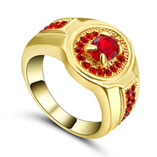 Load image into Gallery viewer, Engagement Rings Red Cubic Zirconia Gold Filled colour Rings Luxurious Jewelry Wedding Ring Women Ring For Party Buy A Gift