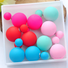 Load image into Gallery viewer, 5pair/lot 2016 Fashion Jewelry Women Earrings Double Sided Matte Ball Simulated Pearl Stud Earrings For Women Set Girl Colorful