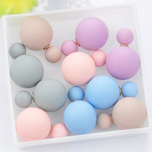 Load image into Gallery viewer, 5pair/lot 2016 Fashion Jewelry Women Earrings Double Sided Matte Ball Simulated Pearl Stud Earrings For Women Set Girl Colorful