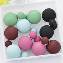 Load image into Gallery viewer, 5pair/lot 2016 Fashion Jewelry Women Earrings Double Sided Matte Ball Simulated Pearl Stud Earrings For Women Set Girl Colorful