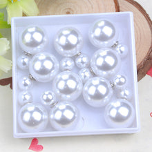 Load image into Gallery viewer, 5pair/lot 2016 Fashion Jewelry Women Earrings Double Sided Matte Ball Simulated Pearl Stud Earrings For Women Set Girl Colorful