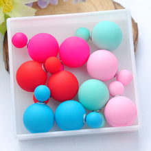 Load image into Gallery viewer, 5pair/lot 2016 Fashion Jewelry Women Earrings Double Sided Matte Ball Simulated Pearl Stud Earrings For Women Set Girl Colorful