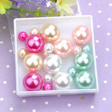 Load image into Gallery viewer, 5pair/lot 2016 Fashion Jewelry Women Earrings Double Sided Matte Ball Simulated Pearl Stud Earrings For Women Set Girl Colorful