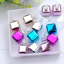 Load image into Gallery viewer, 5pair/lot 2016 Fashion Jewelry Women Earrings Double Sided Matte Ball Simulated Pearl Stud Earrings For Women Set Girl Colorful