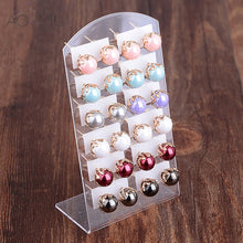 Load image into Gallery viewer, 5pair/lot 2016 Fashion Jewelry Women Earrings Double Sided Matte Ball Simulated Pearl Stud Earrings For Women Set Girl Colorful
