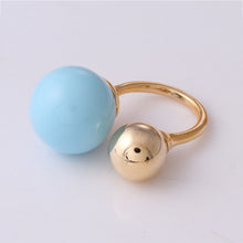 Load image into Gallery viewer, Floating charm Fashion High Quality Ring Double Pearls Ring Lovey Glory Stone Asymmetry imitation pearl Jewelry KA0117