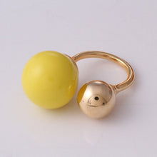 Load image into Gallery viewer, Floating charm Fashion High Quality Ring Double Pearls Ring Lovey Glory Stone Asymmetry imitation pearl Jewelry KA0117