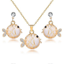 Load image into Gallery viewer, 2018 Fashion Opal Jewelry Sets Pandent Necklace Stud Earrings Crystal Natural Cat's Eye Stone Crystal Jewelry Set For Women