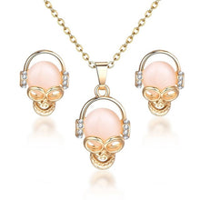 Load image into Gallery viewer, 2018 Fashion Opal Jewelry Sets Pandent Necklace Stud Earrings Crystal Natural Cat's Eye Stone Crystal Jewelry Set For Women