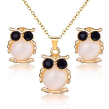 Load image into Gallery viewer, 2018 Fashion Opal Jewelry Sets Pandent Necklace Stud Earrings Crystal Natural Cat's Eye Stone Crystal Jewelry Set For Women