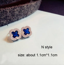 Load image into Gallery viewer, Fashion Vintage Flower Blue Water Drop Earrings Women Crystal Stone Long Tassel Earrings Cubic Zirconia Pearl Women Earrings