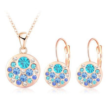 Load image into Gallery viewer, LZESHINE Hot Sale Austrian Crystal Jewelry Set for Women Round Style Pendant Earrings Jewelry Sets parure bijoux femme PCST0004