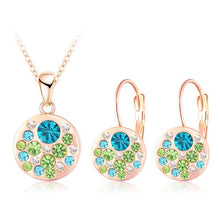 Load image into Gallery viewer, LZESHINE Hot Sale Austrian Crystal Jewelry Set for Women Round Style Pendant Earrings Jewelry Sets parure bijoux femme PCST0004