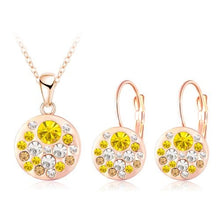 Load image into Gallery viewer, LZESHINE Hot Sale Austrian Crystal Jewelry Set for Women Round Style Pendant Earrings Jewelry Sets parure bijoux femme PCST0004