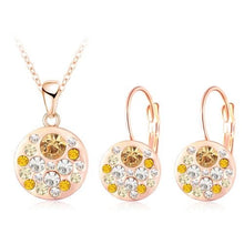 Load image into Gallery viewer, LZESHINE Hot Sale Austrian Crystal Jewelry Set for Women Round Style Pendant Earrings Jewelry Sets parure bijoux femme PCST0004