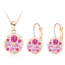 Load image into Gallery viewer, LZESHINE Hot Sale Austrian Crystal Jewelry Set for Women Round Style Pendant Earrings Jewelry Sets parure bijoux femme PCST0004