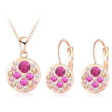 Load image into Gallery viewer, LZESHINE Hot Sale Austrian Crystal Jewelry Set for Women Round Style Pendant Earrings Jewelry Sets parure bijoux femme PCST0004