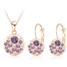 Load image into Gallery viewer, LZESHINE Hot Sale Austrian Crystal Jewelry Set for Women Round Style Pendant Earrings Jewelry Sets parure bijoux femme PCST0004