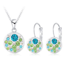 Load image into Gallery viewer, LZESHINE Hot Sale Austrian Crystal Jewelry Set for Women Round Style Pendant Earrings Jewelry Sets parure bijoux femme PCST0004