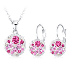 Load image into Gallery viewer, LZESHINE Hot Sale Austrian Crystal Jewelry Set for Women Round Style Pendant Earrings Jewelry Sets parure bijoux femme PCST0004