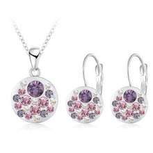 Load image into Gallery viewer, LZESHINE Hot Sale Austrian Crystal Jewelry Set for Women Round Style Pendant Earrings Jewelry Sets parure bijoux femme PCST0004