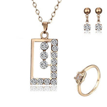 Load image into Gallery viewer, Women heart flower Musical notes Rhinestone Crystal Necklace Earrings rings Charm Wedding Jewelry Set Bridal Jewelry Set Wedding