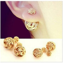 Load image into Gallery viewer, Hot Selling New Fashion Double Sides imitation Pearl Earring Ball Stud Earrings For Girls Gold-color Beads Jewelry