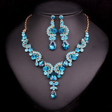 Load image into Gallery viewer, 2018 Fashion Crystal Wedding Jewelry Sets for Women Brides Party Costume Jewellery Luxury Indian Bridal Necklace Earrings Sets