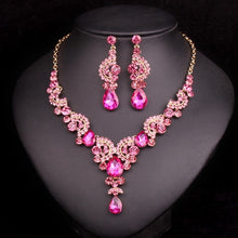 Load image into Gallery viewer, 2018 Fashion Crystal Wedding Jewelry Sets for Women Brides Party Costume Jewellery Luxury Indian Bridal Necklace Earrings Sets