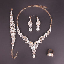 Load image into Gallery viewer, 2018 Fashion Crystal Wedding Jewelry Sets for Women Brides Party Costume Jewellery Luxury Indian Bridal Necklace Earrings Sets