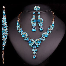 Load image into Gallery viewer, 2018 Fashion Crystal Wedding Jewelry Sets for Women Brides Party Costume Jewellery Luxury Indian Bridal Necklace Earrings Sets
