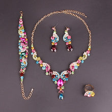 Load image into Gallery viewer, 2018 Fashion Crystal Wedding Jewelry Sets for Women Brides Party Costume Jewellery Luxury Indian Bridal Necklace Earrings Sets