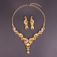 Load image into Gallery viewer, 2018 Fashion Crystal Wedding Jewelry Sets for Women Brides Party Costume Jewellery Luxury Indian Bridal Necklace Earrings Sets