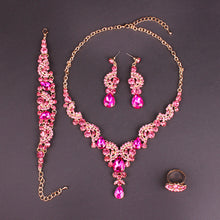 Load image into Gallery viewer, 2018 Fashion Crystal Wedding Jewelry Sets for Women Brides Party Costume Jewellery Luxury Indian Bridal Necklace Earrings Sets