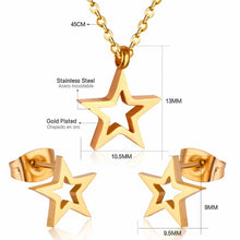 Load image into Gallery viewer, LUXUKISSKIDS Top Quality Stainless Steel Jewelry Sets Necklace Earrings Sets Star Accessories