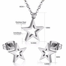 Load image into Gallery viewer, LUXUKISSKIDS Top Quality Stainless Steel Jewelry Sets Necklace Earrings Sets Star Accessories