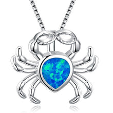 Load image into Gallery viewer, New Fashion Cute Silver Filled Blue Opal Sea Turtle Pendant Necklace for Women Female Animal Wedding Ocean Beach Jewelry Gift