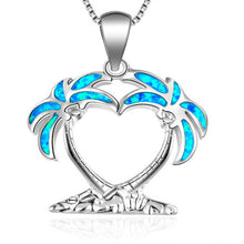 Load image into Gallery viewer, New Fashion Cute Silver Filled Blue Opal Sea Turtle Pendant Necklace for Women Female Animal Wedding Ocean Beach Jewelry Gift