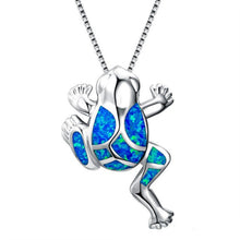 Load image into Gallery viewer, New Fashion Cute Silver Filled Blue Opal Sea Turtle Pendant Necklace for Women Female Animal Wedding Ocean Beach Jewelry Gift