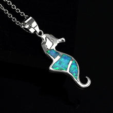 Load image into Gallery viewer, New Fashion Cute Silver Filled Blue Opal Sea Turtle Pendant Necklace for Women Female Animal Wedding Ocean Beach Jewelry Gift