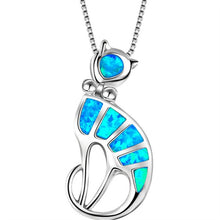 Load image into Gallery viewer, New Fashion Cute Silver Filled Blue Opal Sea Turtle Pendant Necklace for Women Female Animal Wedding Ocean Beach Jewelry Gift