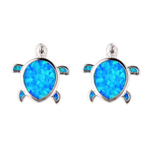 Load image into Gallery viewer, New Fashion Cute Silver Filled Blue Opal Sea Turtle Pendant Necklace for Women Female Animal Wedding Ocean Beach Jewelry Gift