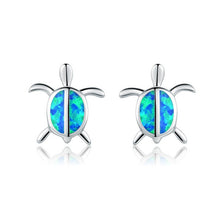 Load image into Gallery viewer, New Fashion Cute Silver Filled Blue Opal Sea Turtle Pendant Necklace for Women Female Animal Wedding Ocean Beach Jewelry Gift
