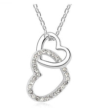 Load image into Gallery viewer, 3 in set women brand wedding austrian Crystal rhinestones Heart pendant necklace bracelet earrings fashion Jewelry Sets 80017