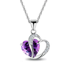 Load image into Gallery viewer, FAMSHIN 2018 Sell like Hot Cakes 6 colors Top Class lady Fashion Heart Pendant Necklace Crystal jewelry New Girls Women Jewelry