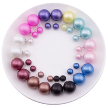 Load image into Gallery viewer, Wholesale 10 Pairs/lot Double Side Earrings Matt Pearl Double Faced Stud Earrings Lots 2017 Fashion Jewelry